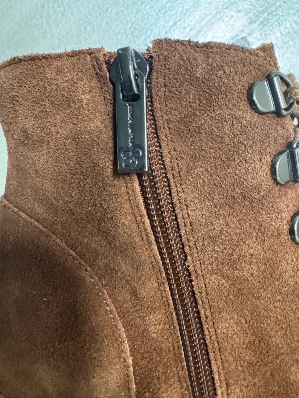 Jessica Simpson Mistah 8.5M Nut Brown Suede Heeled Chunky Platform Combat Boots - Picture 6 of 14